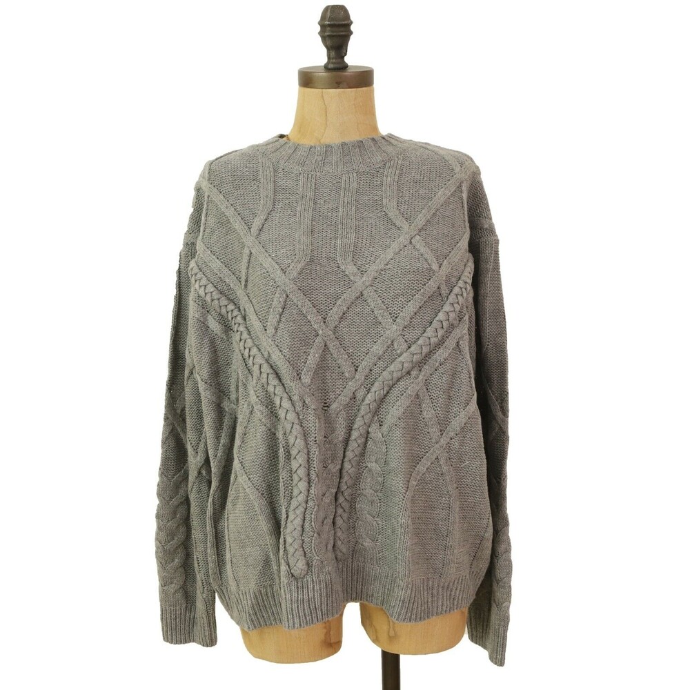 Do+Be Nordstrom Cable Knit Sweater Top Size S Long Slv Heather Gray NEW Tag B3